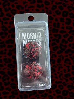 Morbid Metals Black with Red Speckle Glass Ear Plugs size 3/4